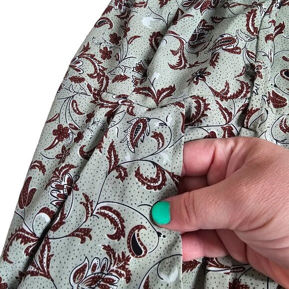 Ivy City Paisley Print Sleeveless Ruffled V-Neck Jumpsuit Wide Leg Women's Small - Picture 6 of 16